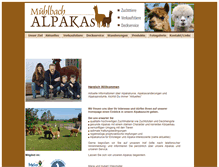 Tablet Screenshot of muehlbach-alpakas.de
